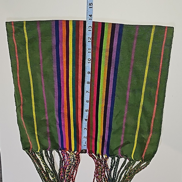 Chiapas Woven Market Hammock Bag Purse‎ Tote Sack Striped Mexico Colorful - Picture 5 of 6